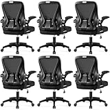 Office Chair, Ergonomic Home Computer Desk Chairs, Comfy Breathable Mesh Chair with Adjustable Lumbar Support Flip-up Armrests, Executive Task Chair with High Back for Home Office Rolling Swivel Chair