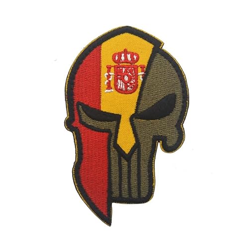 Aspcsmomt Écusson brodé motif drapeau de l'Espagne, punisher espagnol avec crochet et boucle à coudre sur sac à dos, veste, casquette, uniforme, manteau, chapeau