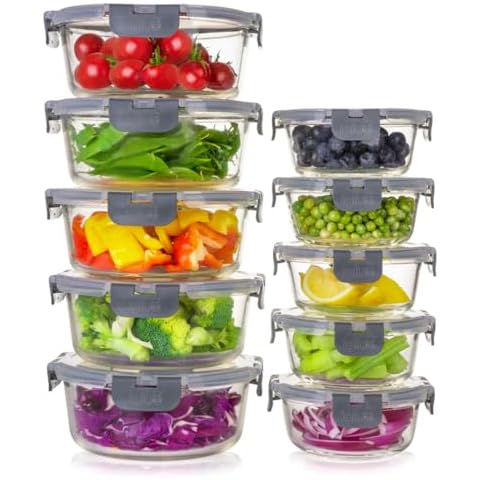 Igluu Meal Prep Round Glass Containers Set Cover
