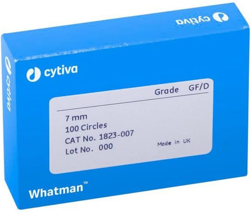 Whatman 1823-021 Glass Microfiber Binder Free Filter, 2.7 Micron, 2.2 s/100mL Flow Rate, Grade GF/D, 2.1cm Diameter (Pack of 100)