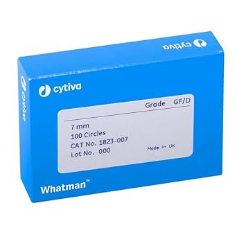 Whatman 1823-070 Glass Microfiber Binder Free Filter, 2.7 Micron, 2.2 s/100mL Flow Rate, Grade GF/D, 7.0cm Diameter Pack of 100