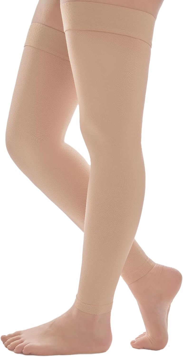 Thigh High Compression Socks Women & Men, 20-30mmHg Thigh High Compression Stockings, Medical Compression Socks with Silicone Dot Band-Best for Varicose Veins, Swelling - Image 2