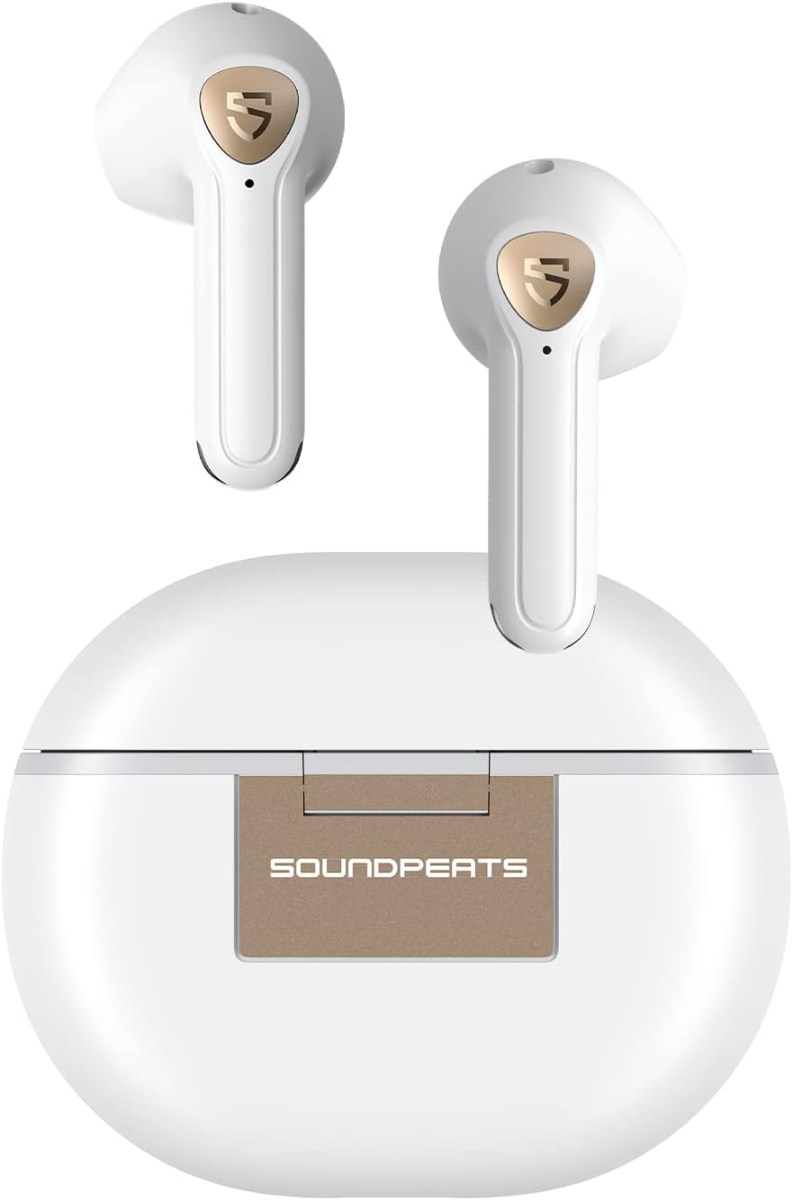 SoundPEATS True Wireless Earbuds, Air3 Deluxe HS Bluetooth 5.3 Headphones with 14.2mm Driver, 4 Mic Hi Res Audio LDAC Ear Buds, IPX4 Waterproof Stereo in Ear Detection Earphones, 20Hrs