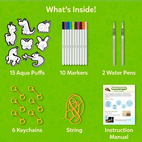 Skillmatics Aqua Puffs - 3D Art Kit, Animals, Mess-Free Paint by Number Craft for Kids, DIY Color Activity, Screen-Free Entertainment, Travel & Creative Gift for Girls & Boys Ages 4, 5, 6, 7, 8, 9, 10 - View 8