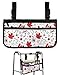 Happy Canada Day Wheelchair Side Bag Walker Bag, Simple Drawn Maple Leaves Pattern Wheelchair Accessories Armrest Pouch, Organizer Storage Bag for Walkers, Rollators, Scooters, 7.3'x13'