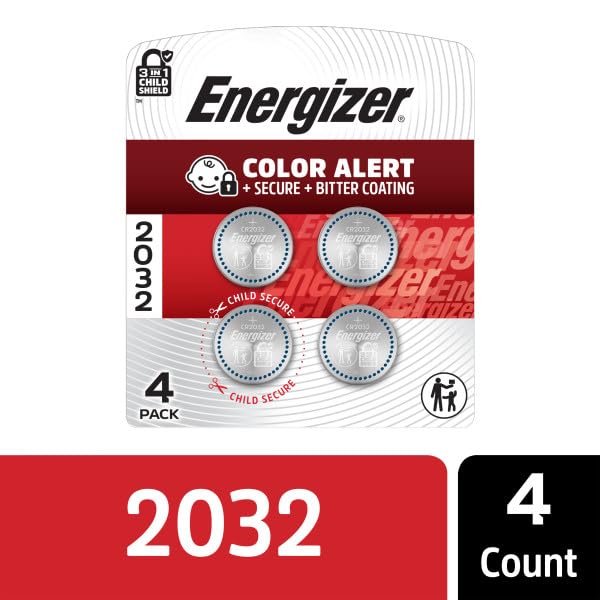 Image of Energizer 2032 Batteries (4 Pack), 3V Lithium Coin Batteries
