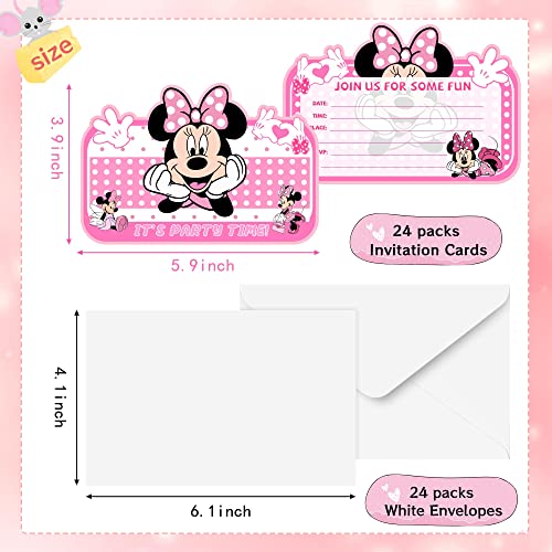 Montessori&Usa Birthday Party Invitations, 24 Pcs Birthday Invitation Cards For Kids Boys Girls Anime Themed Birthday Baby Shower Party Supplies With 24 White Envelopes #TOP1
