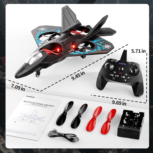 Image of NIPLOOOW Foam Remote Control Airplanes Rc Planes for Kids Adults 4-8, Remote Control Planes Fighter Jet with Light, 360 Flip Fighter Jet Toy, Gravity Sensing, Stunt Roll, Gifts for 6 7 8 10 12 13 14