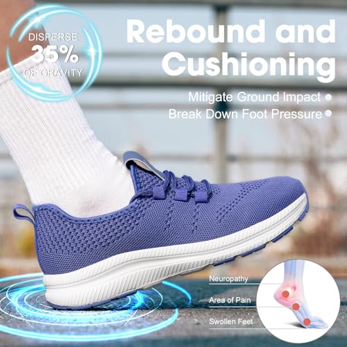 Image of Wide Toe Box Shoes Women Non-Slip Wide Width Sneakers Ultra Light Extra Wide Road Running Shoes for Women Breathable Tennis Walking Gym Workout Trainer 6-12