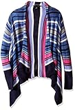 Derek Heart Big Girls' Long Sleeve Marled Stripe Jersey Open Front Cozy