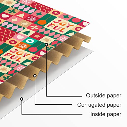 Image of 25 Pack 8x6x4 inch Christmas Gift Box with Lid, Corrugated Cardboard Shipping Boxes for Small Business,for Gift Packaging,Specially Designed Box. (8 inchx6 inchx4 inch, 25 Pcs Xmas Mix Pattern)