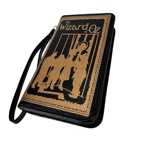 Image of Things2Die4 Women's Bifold Wallet Wizard of Oz Book Wristlet, Brown 7 Inch
