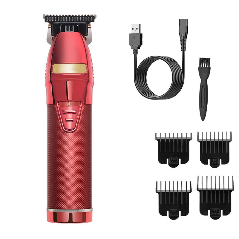Cordless Rechargeable Pro Complete Hair Clipper Hair Cutting Kit，Clippers for Dog Professional，Dog Clippers Professional Heavy Duty，Cat, and Horse Cordless Clipper Kit（Red）