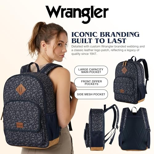 AI ACCESSORY INNOVATIONS Wrangler Bandana Backpack for Women, Classic Casual Daypack for Travel with Padded Laptop Sleeve & Ani Theft Pocket, Blue by AI ACCESSORY INNOVATIONS - Used condition - Image 5