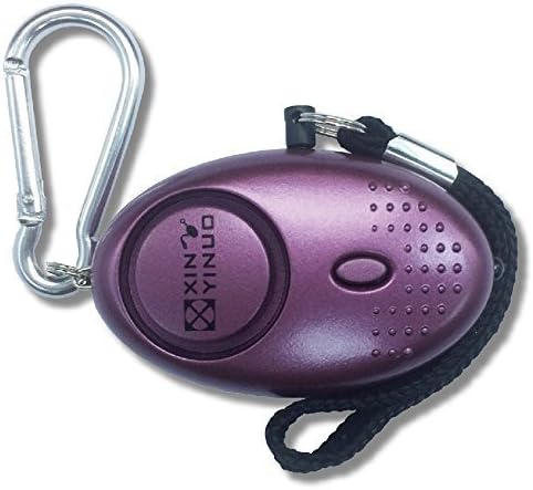 Xinyinuo Metalic Purple Mini Loud Personal Staff Panic Rape Attack Safety Security keyring Alarm with Torch 140DB