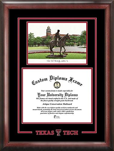 Campus Images TX960SG Texas Tech Red Raiders Spirit Graduate Diploma Frame, 11" x 14"