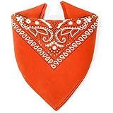 CALIDAD SUPERIOR: Una bandana Naranja con un acabado impecable que completará tu atuendo a tu manera... Llévala alrededor del cuello o átala a tu cabello. Hemos seleccionado un algodón más grueso para un acabado más opaco.