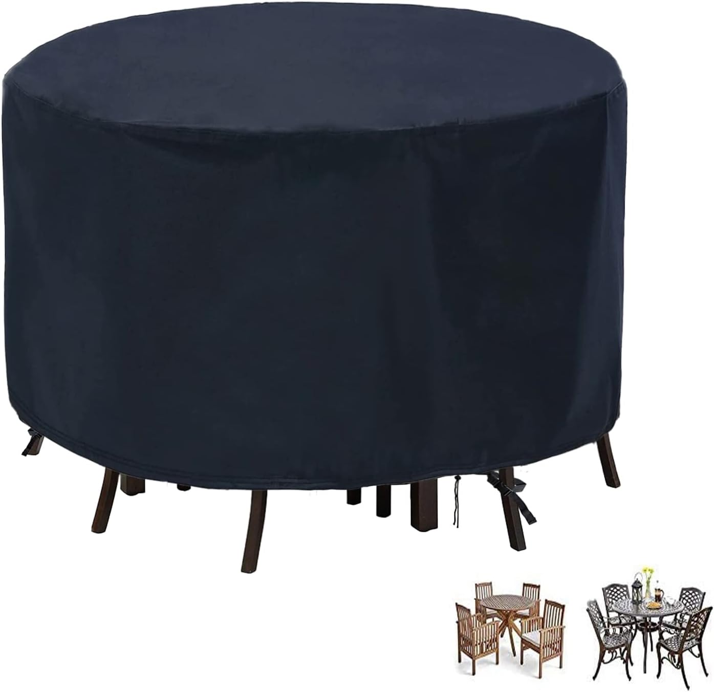 POMER Patio Furniture Covers, 72inch Round Bar Height Table Chair Set Cover Waterproof Outdoor Table Cover for Garden Furniture Set - 72" D x 43" H