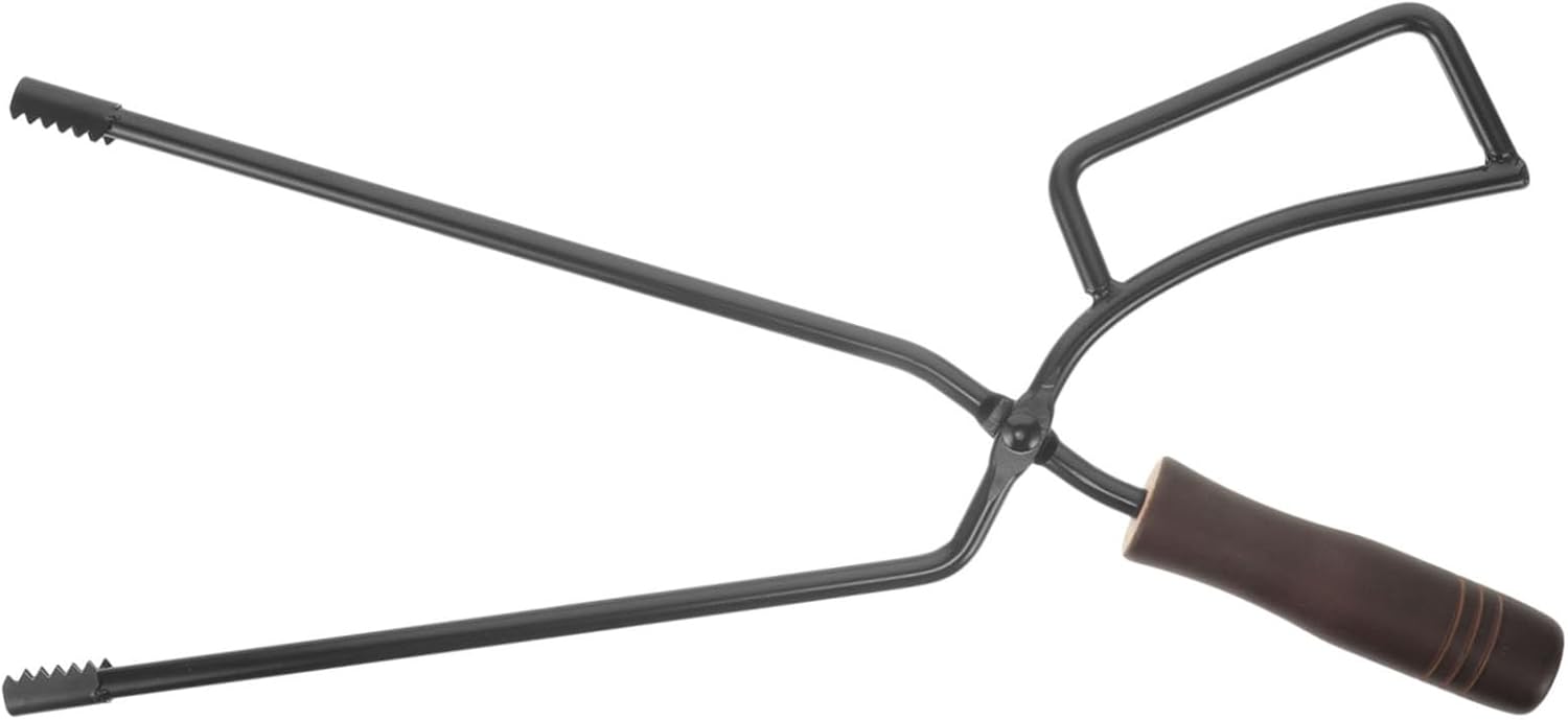 Toddmomy Outdoor Fireplace Accessories Bbq Fire Pit Tongs Thick Handle Easy to Move Firewood