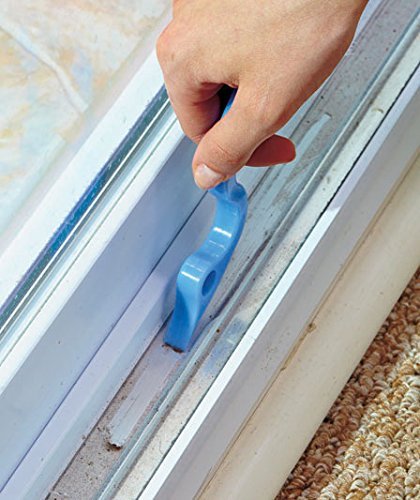 Rienar 2Pcs Window Track Cleaning Brushes, Hand-Held Groove Gap Cleaning Tools Door Track Kitchen Cleaning Brushes Set(Blue) #TOP2