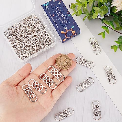 SUNNYCLUE 1 Box 50Pcs Infinity Charms Bulk Infinity Charm Silver Celtic Knot Charm Double Infinity Charm Number 8 Charm Love Lucky Link Connector Charms for jewellery Making Charms DIY Craft Gifts - Image 3