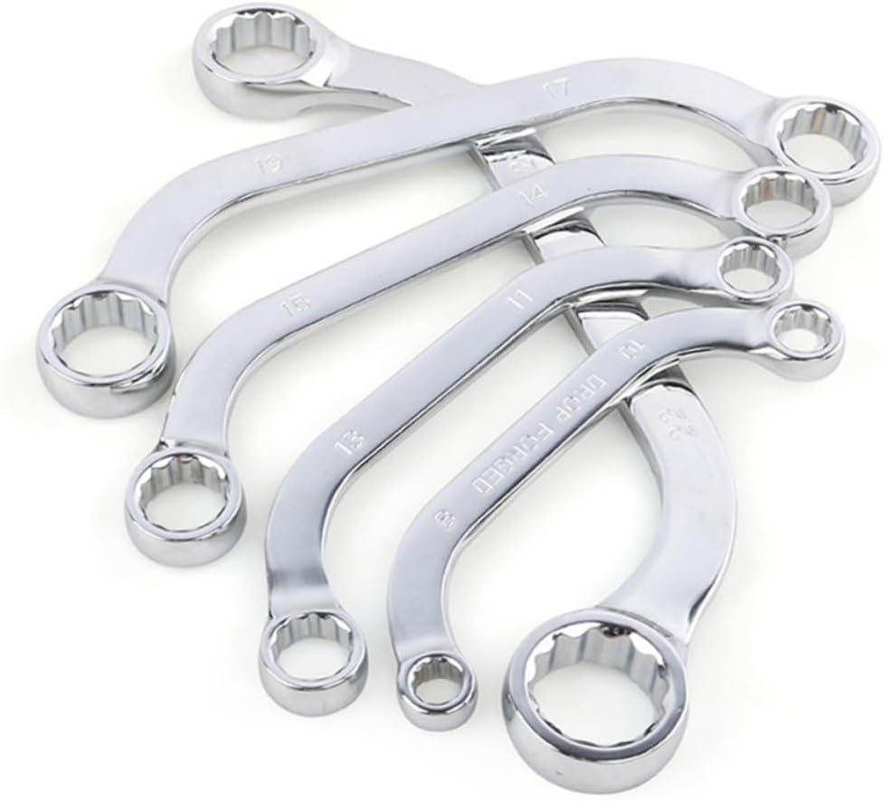 5pcs Socket Spanner Set Chrome-vanadium Double Box End Wrench Ratcheting Box Wrench Set