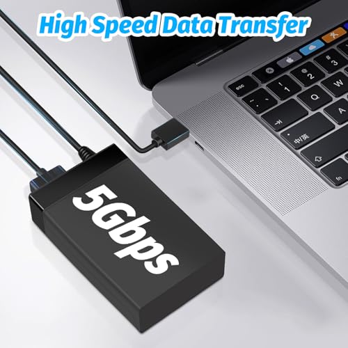 USB 3.0 Festplatten Dockingstation für 2,5 & 3,5 Zoll SATA HDD/SSD, Externe SATA HDD Dock mit UASP, Unterstützt bis zu 16TB, Plug & Play, 5 Gbps, mit Netzteil & Datenkabel, für Windows/Mac/Linux