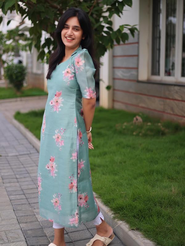 Image of Sun Fashion And Lifestyle Women's Chanderi Stitched Printed Kurti