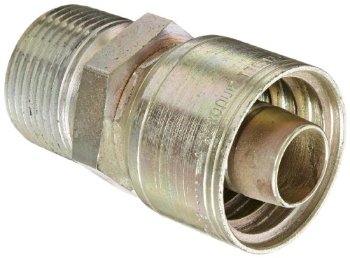 Aeroquip 1AA16MP12 Carbon Steel Global TTC (Thru the Cover) Crimp Hose Fitting Male Pipe, Straight, 3/4