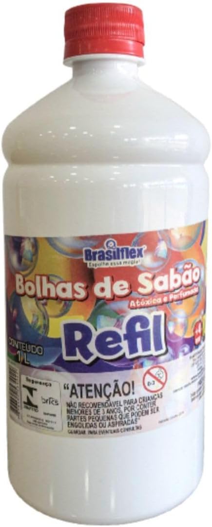 Kit Refil Bolhas De Sabão Infantil Bubble Liquido 2l Atóxica Perfumada Brasilflex