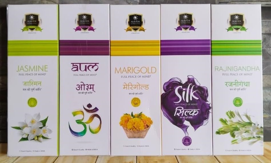 See full amazon price history chart for Alaukik Solitaire Incense Sticks for Pooja Combo Pack of 5 - Jasmine, Aum, Marigold, Silk, Rajnigandha (90 GM x 5=450 gm) Alaukik Solitaire Incense Sticks for Pooja Combo Pack of 5 - Jasmine, Aum, Marigold, Silk, Rajnigandha (90 GM x 5=450 gm) (B0B35XVP3Q) Amazon Price History, Amazon Price Tracker