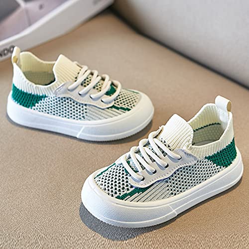 sfdgfhyf Little Kid Solid Color Sneakers Children Shoes Fashion Flat Sneakers Boys and Girls Casual (Green, 10 Toddler)4