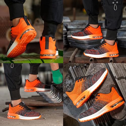 Image of Steel Toe Shoes for Men Women Lightweight Comfortable Work Shoes Indestructible Slip Resistant Safety Shoes for Construction