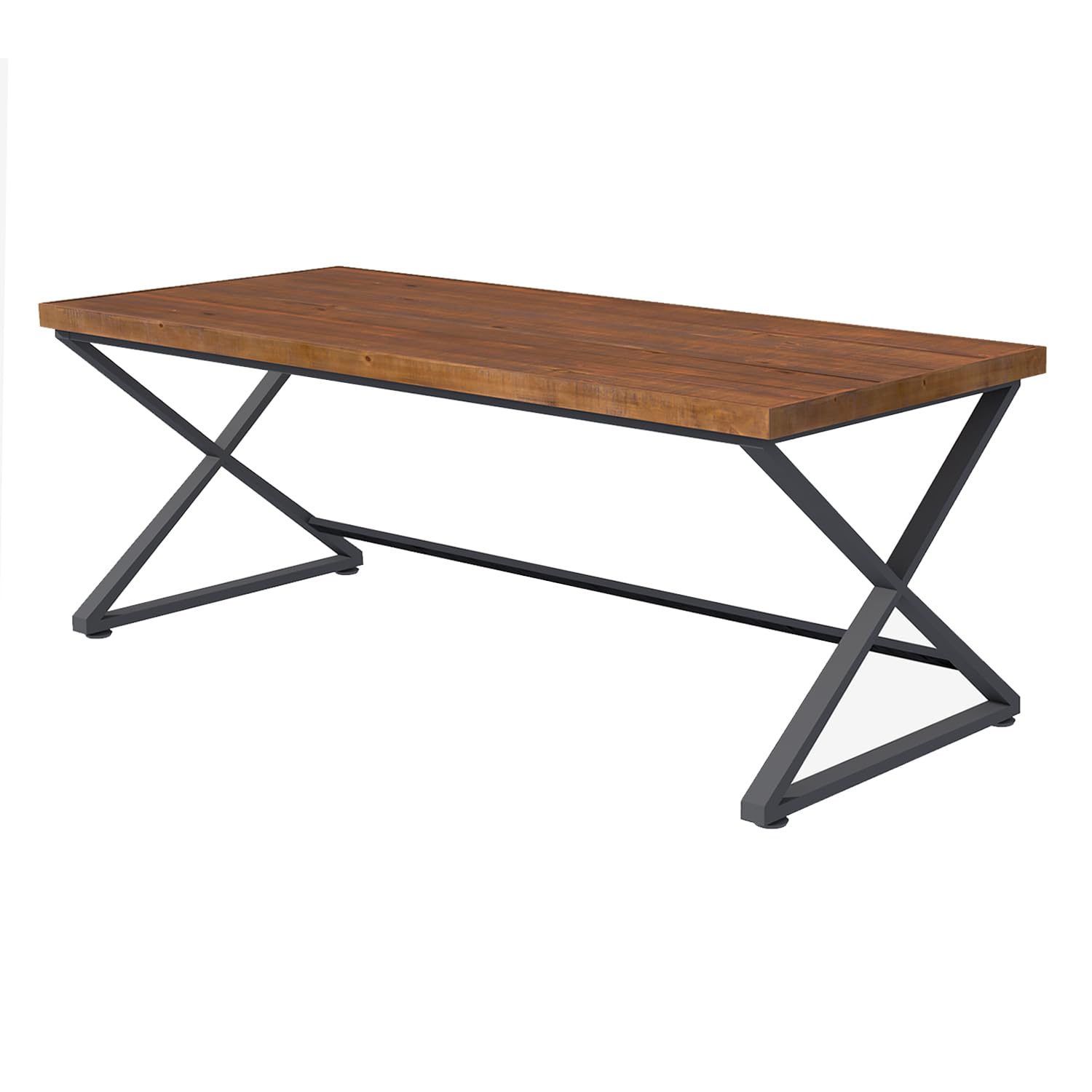 IBF Escritorio de madera maciza, 140 cm, mesa de ordenador con estructura de metal, rústico, para oficina, salón, dormitorio, estudio, marrón