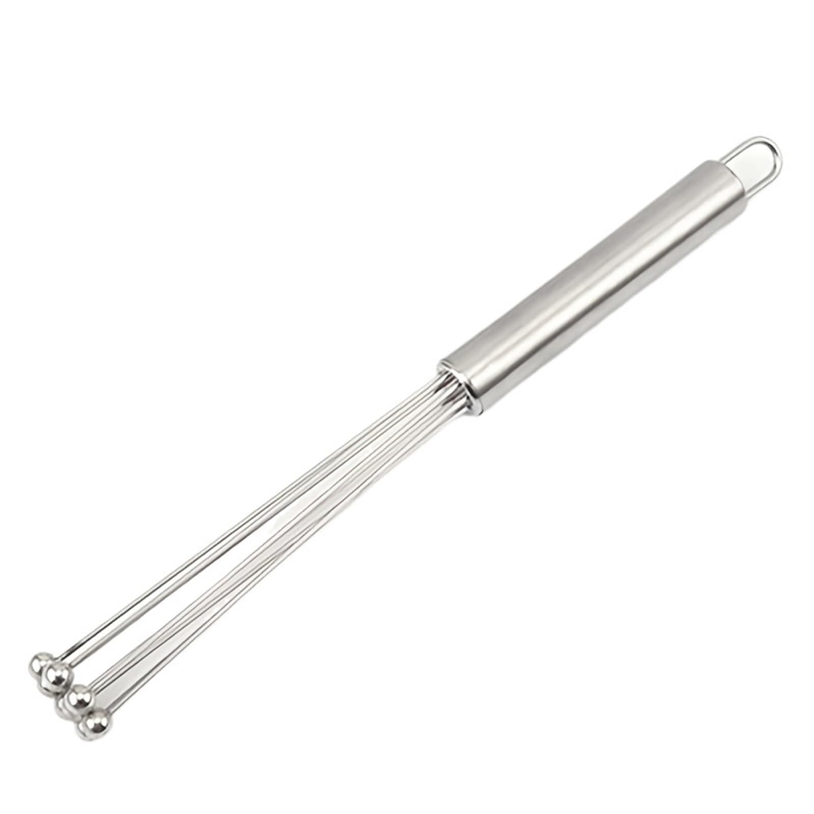 2 Stück manueller Schneebesen, kugelförmig aus Edelstahl, Backmixer, handgehaltener Küchen-Eierschläger, Koch- und Backzubehör für Vermischen(19.4 * 3cm)