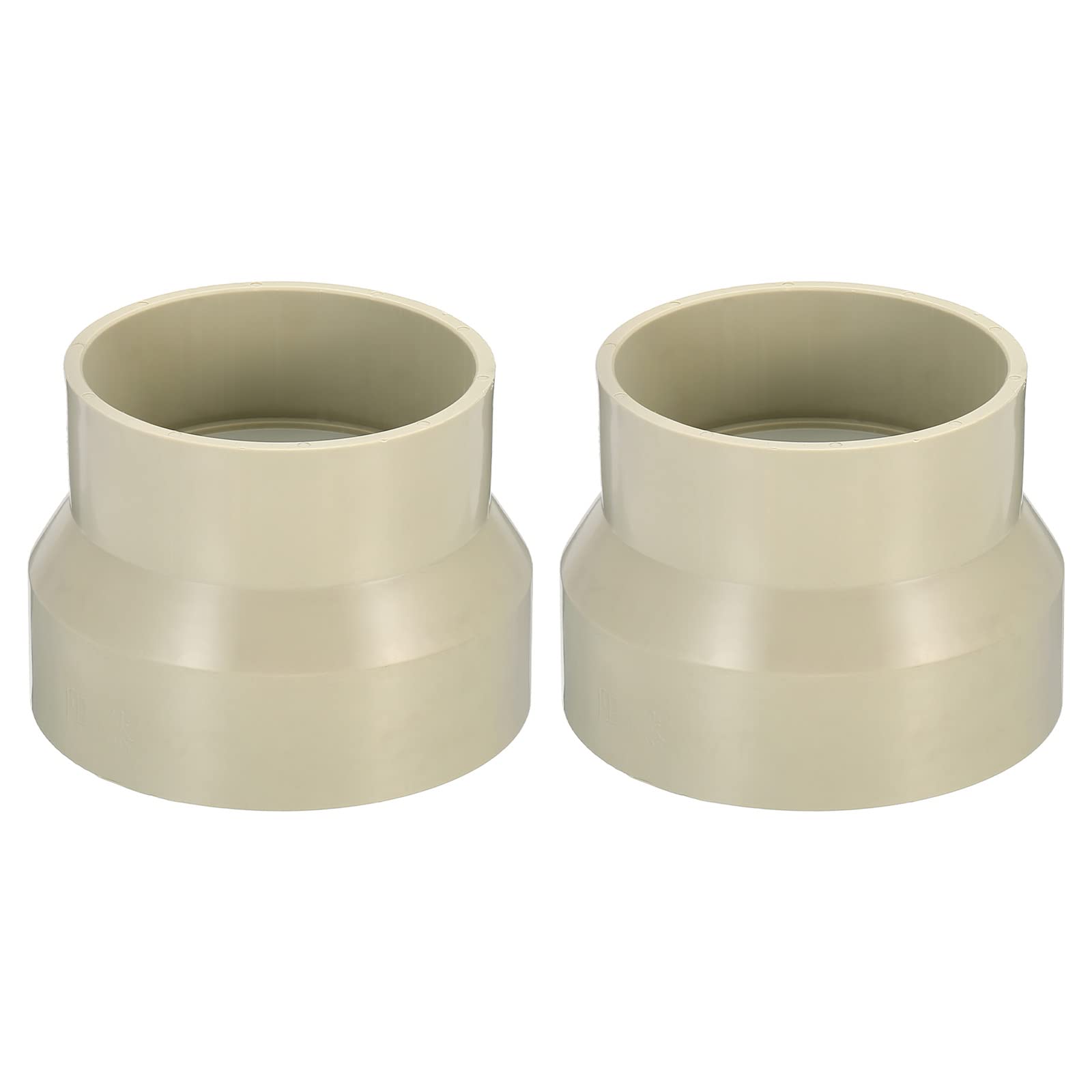 PATIKIL 4" to 3.5" Duct Reducer Connector, 2pcs Heating Cooling Ventilation Fire-Resistant Increaser Adapter Pipe Fitting for Vent System, Beige 110x90 mm ID