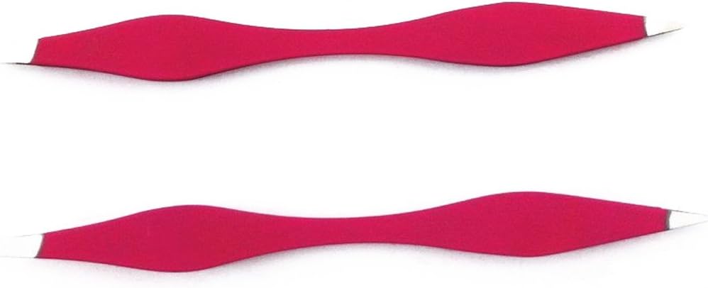 yueton2pcs Double End Precision Pointed and Slant Tip Tweezers Set for Eyebrow and Ingrown Hair