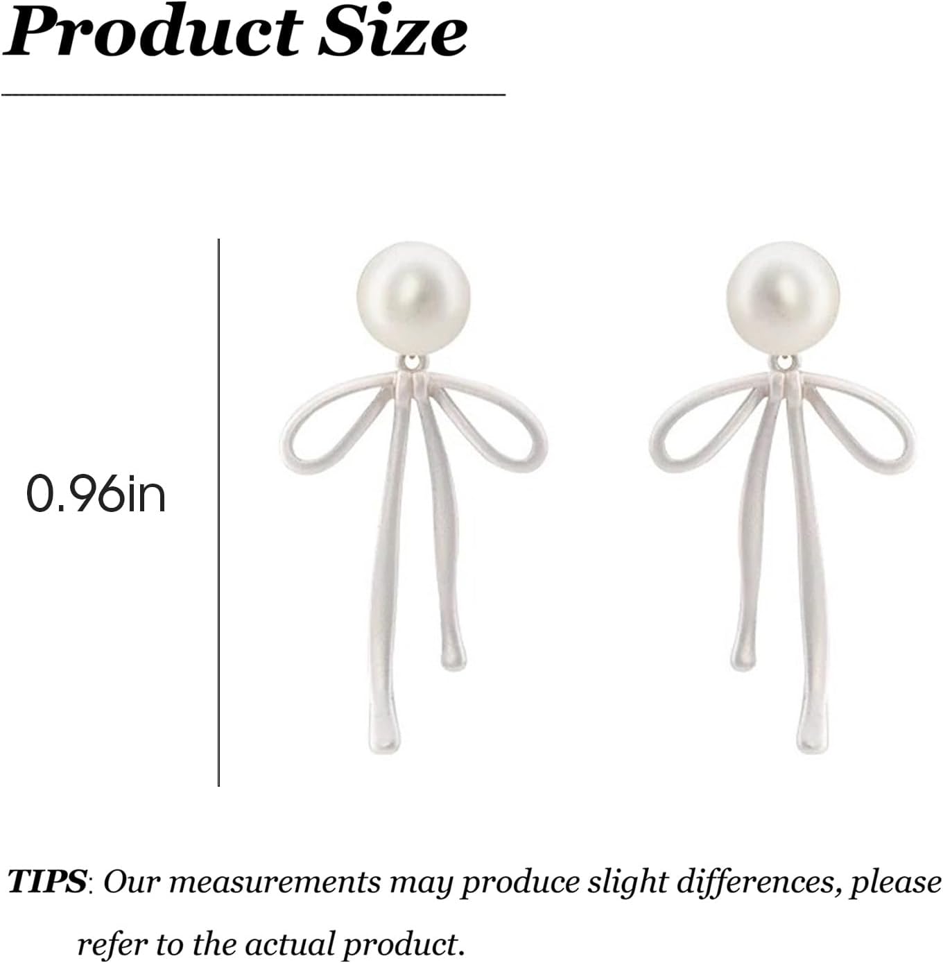 Bow Earrings for Women Pearl Bow Earrings Tassel Dangle Rhinestone Earrings Jewelry Gifts (B) - Image 6