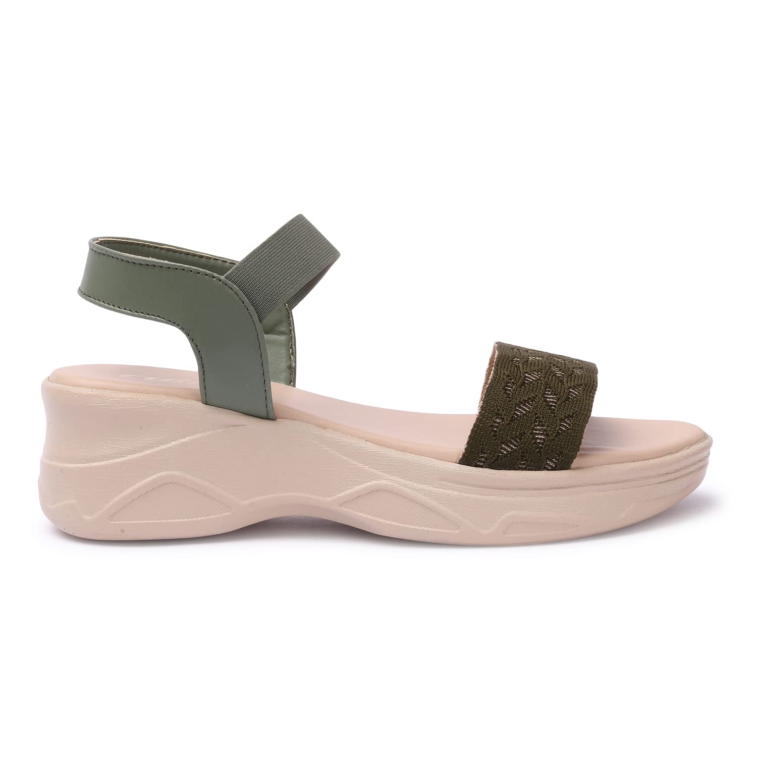 KKF Womens Casual Heels Sandals - Fashionable Fancy Wedges | Girls Ladies | Olive (B0CR3ZK93M) Amazon Price History, Amazon Price Tracker
