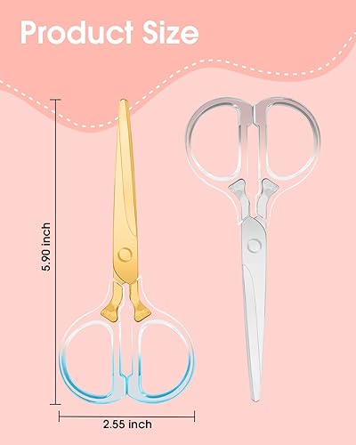 Miniatura 9 de Honagu Tijeras, tijeras de acero inoxidable acrílico transparente, tijeras profesionales de oficina para el hogar, escuela, oficina, manualidades,