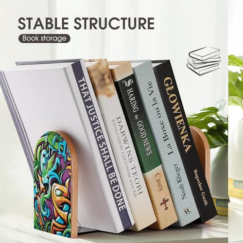 Sujetalibros de madera estilo graffiti para regalar a entusiastas del dibujo 8