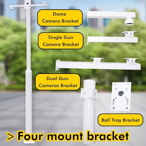 Soporte para mástil de cámara de vigilancia vertical regulable de 2 a 6 metros 6