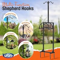 YFFSRJDJ Garden Hose Holder, Water Hose Stand for Outside with 4 Stake and 2 Shepherds Hooks, Freestanding Hose Storage Holds 150Ft, Heavy-Duty Metal Hose Hanger Rack for Yard, Lawn, Farm — image 6