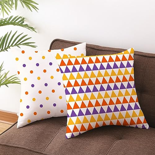 Housse coussin oriental jaune orange violet en satin et jute 50x50 - 4