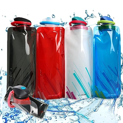 YZDZSW 700ml Collapsible Water Bottle, 4 Pack