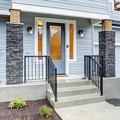 Outdoor Wall Lights, Black Exterior Light Fixture Waterproof, Wall Mounted Lighting Outdoor With Glass Shade For Yard, Entryway, Patio #TOP1