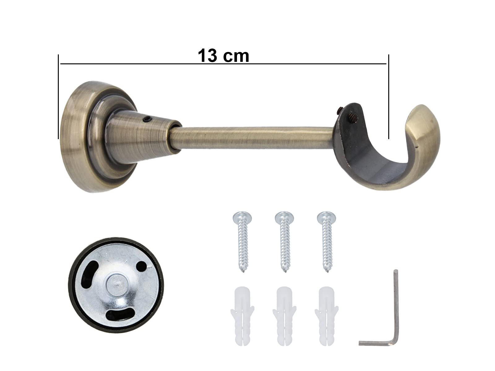 Kit Bastone per Tende in metallo 25mm Ottone Antico Montaggio a Muro 160 cm Zoya