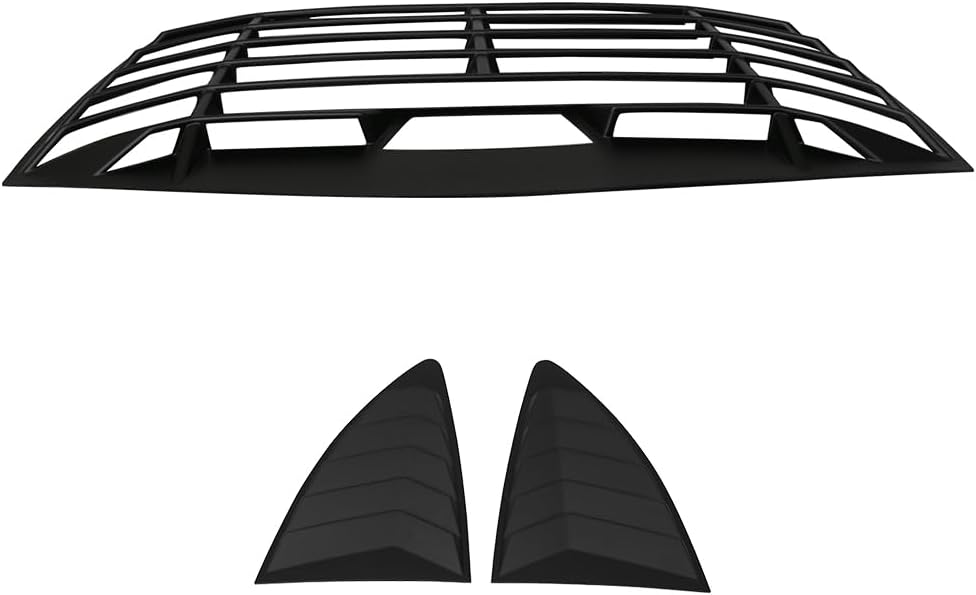 Rear + Side Window Louver, Compatible with 2013-2016 Scion FR-S/2013-2020 Subaru BRZ/2017-2020 Toyota 86, ABS Black Window Windshield Sun Shade Cover Vent Set