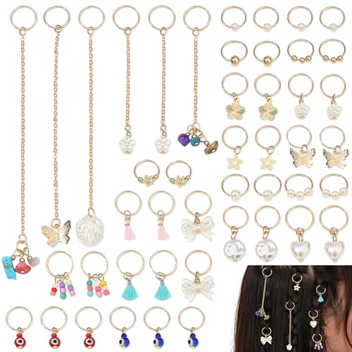 YiiHHooN Gioielli Dreadlocks, 46 Pezzi Accessori Capelli Oro per Trecce,