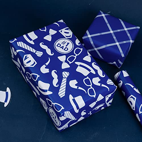 Maypluss Fathers Day Wrapping Paper Roll - Mini Roll - 17" X 120" Per Roll - Design (42.3 Sq.ft.ttl) #TOP5